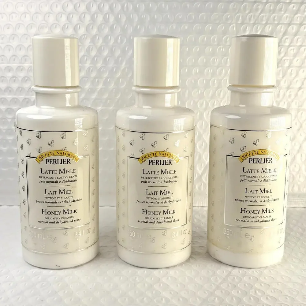 Perlier Honey Milk Lait Miel Cleanser Set 3x 250ml Sensitive Skin Made in Italy